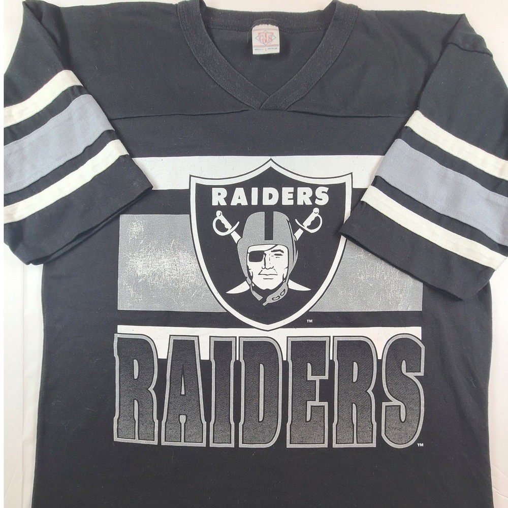 Vintage GTS LA Raiders NFL Jersey T-Shirt Black Men Large American Football Team